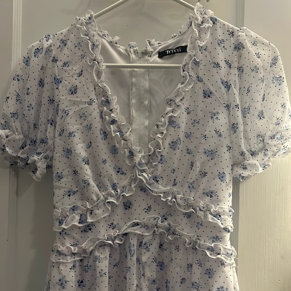 Blue floral romper